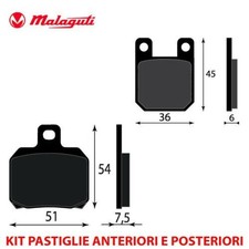 KIT PLAQUETTES DE FREIN AVANT ET ARRIÈRE MALAGUTI DRAKON 50 NKD 2005