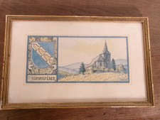 tableau encadré HUNAWIHR ancien menu Hansi Jean Jacques Waltz JACOBERT 1949