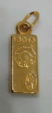 Ancien pendentif breloque charm en plaqué or mini Lingot D'or Stock Ancien