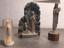 Joli lot statuettes étain LOURDES Bernadette Vierge Marie