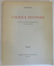 ADONIS SOLEILS SECONDS POEMES