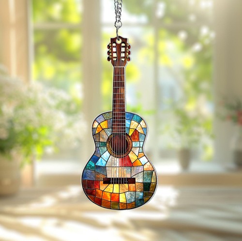 Personalized guitar suncatcher - personalized,
