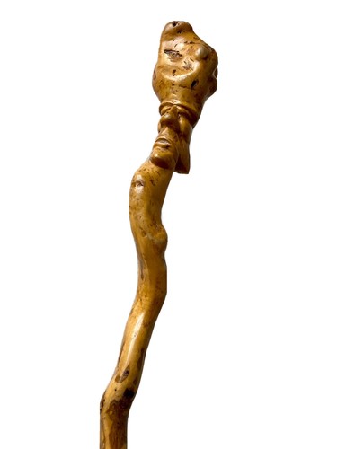Canne bâton bois sculpté - bâton,