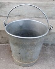 P1- Ancien seau aluminium pour la traite des vaches fond double extra fort 29cm