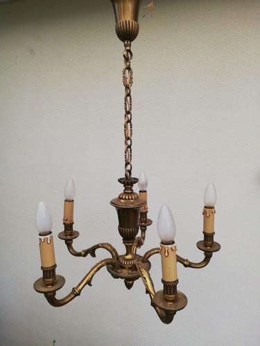 Lustre bronze massif avec 5 - bronze,