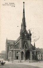 CPA PARIS EGLISE SAINT BERNARD/ECRITE/OBLITEREE
