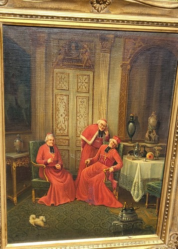 Antique french oil - french, on