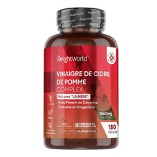 Vinaigre De Cidre 1860mg Avec la Mère 180 Gélules Vegan Complexe avec Gingemb...