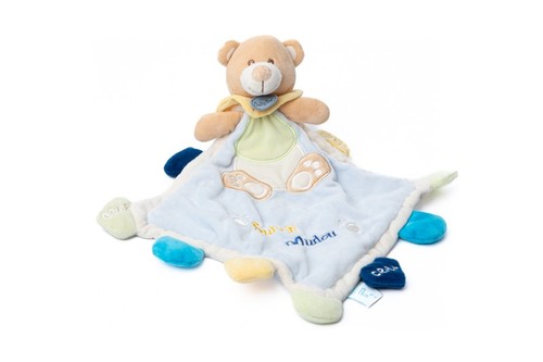 Doudou plat ours bleu - doudou,