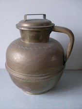 Canne à lait Normandie en laiton signé Atelier Cuivre Villedieu avec couvercle