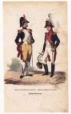 Gravure XIXe Régiment Grenadier Garde Impériale Napoléon Bonaparte Empire 1840