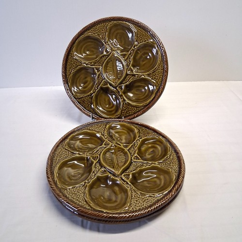 Assiettes huîtres de - 3, à