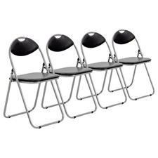 4x rembourré pliant Chaises
