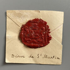 Cachet de cire armorié XIX ème rouge famille Déau de St Martin