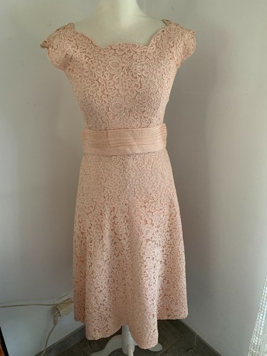Ancienne robe dentelle rose - robe,