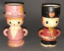 2 coquetiers en bois peint