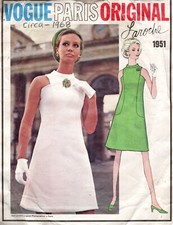 Patron De Couture Vintage Vogue 1968 B36″ Robe (2178) Par Guy Laroche Vogue 1951