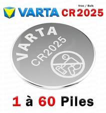 Piles CR2025 VARTA CR 2025 Quantité 1 à 60 Pile Bouton 3V Lithium Vrac Bulk
