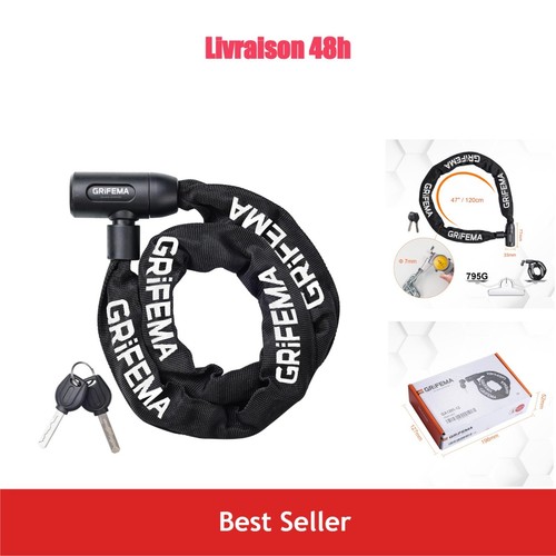 Chaîne antivol vélo 120 - , cm