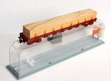 JOUEF HO 675400 WAGON PLAT A RANCHER + MARCHANDISE LONGUE PLANCHE BOIS, SNCF Res