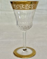 VERRE A PIED EN CRISTAL  ET OR