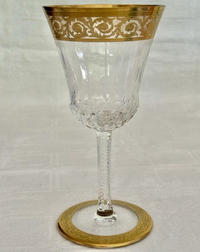 Verre pied cristal et or - cristal,