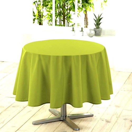 Nappe ronde unie vert - , anis