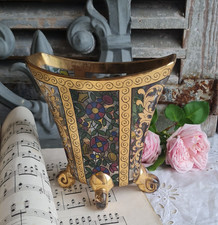 ANCIEN VASE EN VERRE BOHEME HAIDA PEINT ART NOUVEAU  MUHLHAUS