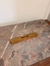 Ancien Niveau Bulle Horloger Noyer Laiton Doré Anglais 1940 1950