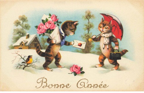 Chats mk39864 bonne annee - chats,