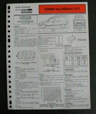 Fiche technique automobile CITROEN VISA Utilitaire C 15 E