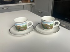 paire de tasses à cafe et sous tasses Villeroy et Boch modele naif