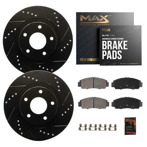 Rear drilled slotted rotors - rear, +