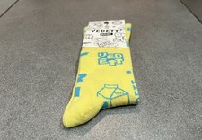 PAIRE DE CHAUSSETTES JAUNES BIERE BELGE BELGIAN BEER BIER VEDETT T SOCKS RARE
