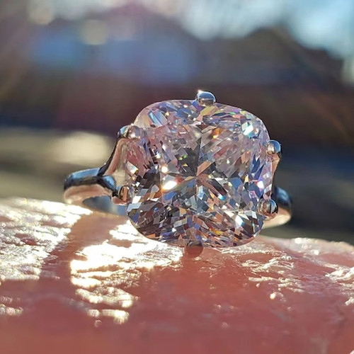 Bague solitaire diamant blanc - bague,