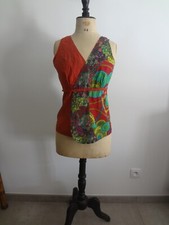 CHAITANYA L 40 42 CACHE-COEUR SEXY DECOLLETE COL V TOP HAUT SUR TUNIQUE GILET   