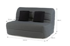 canapé bz 2 places dunloppilo 140*190 gris