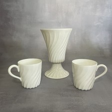 HAVILAND 1 mazagran et 2 tasses à expresso porcelaine de Limoges torse torsadé