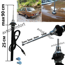 Antenne télescopique universelle chromée 2 3 4 5 mm support aile radio FM ant...