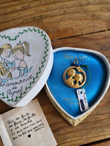 Pendentif plaqué amoureux - or,