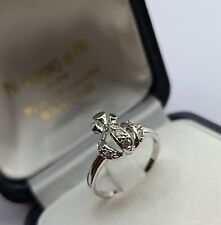 Bague femme en or blanc 18K 750 design italien élégant taille 52-53 ✨