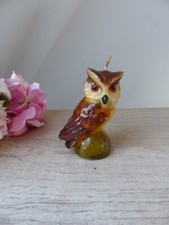 Vintage années Bougie hibou, chouette 10 cm Italie