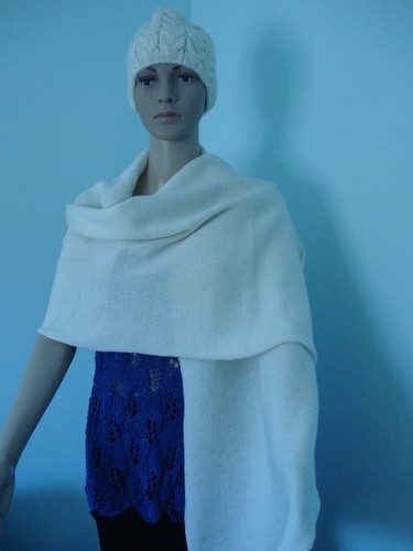 Cream white hand - hand, knit