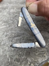 ancien couteau en argent 800, Avec Trèfle En Or Incrusté , Lame A Restaurer