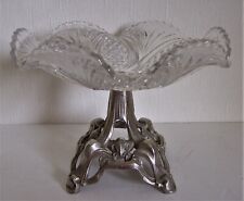 Val ST LAMBERT coupe cristal pied régule argenté début XXème