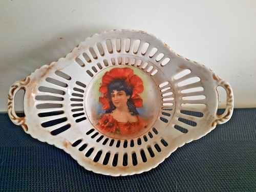 Ancienne corbeille porcelaine - corbeille,