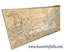 Tapisserie ancienne avec cadre doré - scène pastorale - grand format 200 x 10...