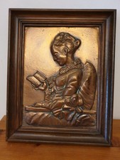 Tableau en cuivre signé LS