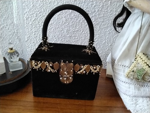 Sac vintage velours - sac, sequins