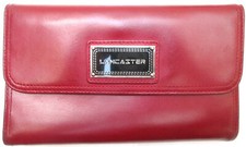 -LANCASTER compagon Authentique portefeuille/porte-monnaie cuir TBEG vintage 